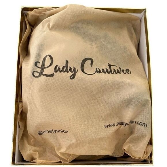 Lady Couture Dalia Black High Heeled Sandals with Rhinestones Women’s Size 9 - Picture 10 of 11